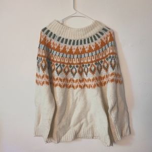 Aerie Fairisle Scandi Nordic Mock Neck Sweater